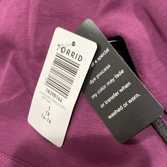 torrid purple Cupro Long Sleeve Active Hoodie Sweatshirt - Picture 9 of 10